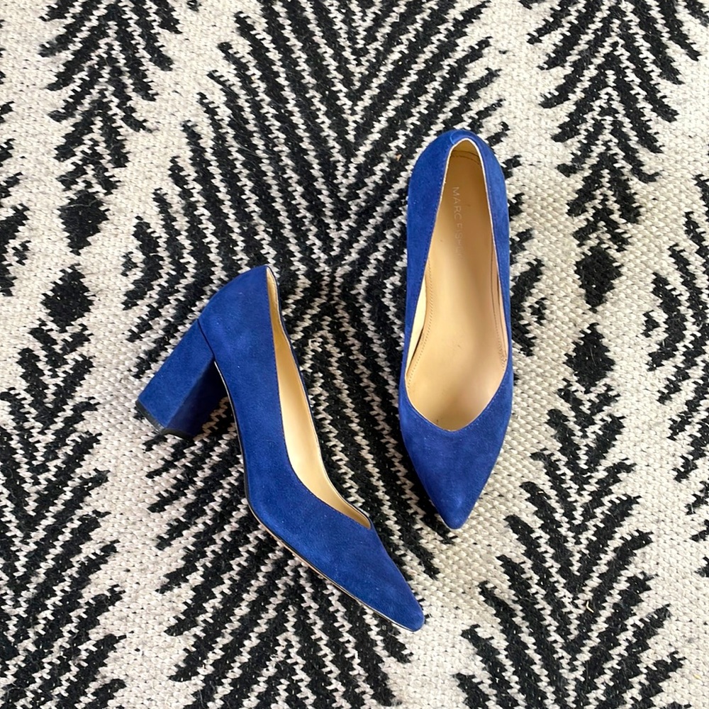Blue Suede Marc Fisher Caitlin Pumps